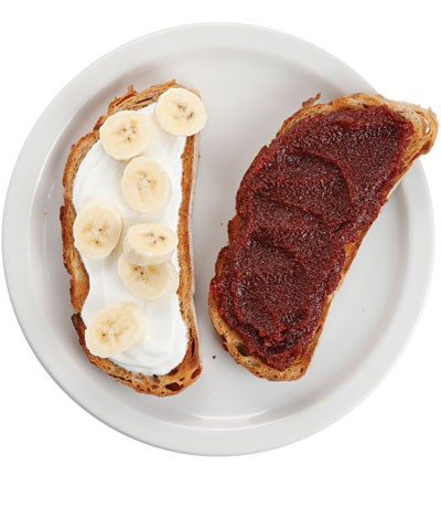 Fromage blanc, banana, and membrillo sandwich 