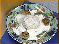Fromage blanc Jean-Victor with roasted garlic and coral "tree"