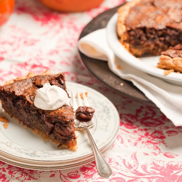 Frontera Grill's chocolate pecan pie with coffee whipped cream