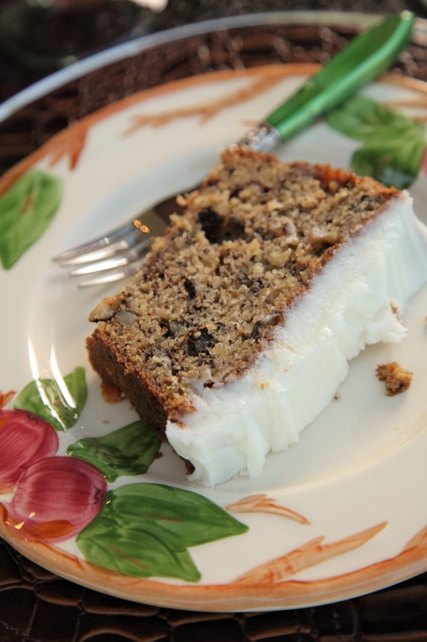 Frosted banana nut bread