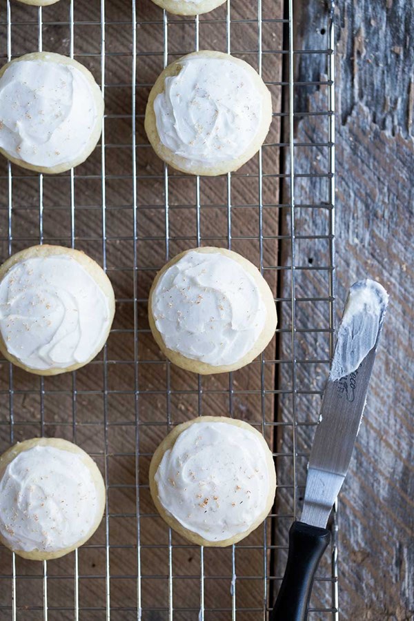 Frosted eggnog cookies