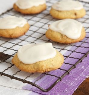 Frosted maple pecan cookies