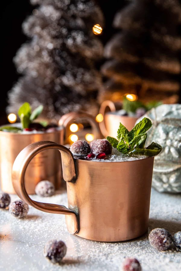 Frosted spicy ginger Moscow mule punch