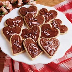 Frosted Valentine cookies