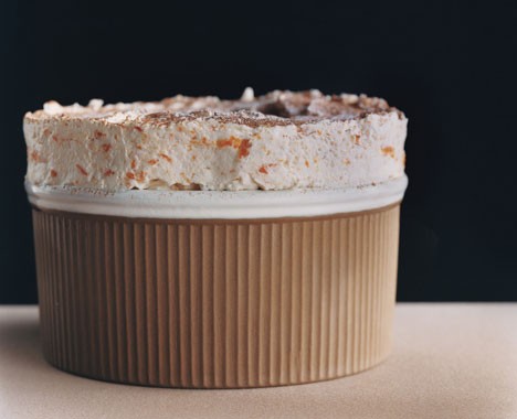 Frozen apricot soufflé