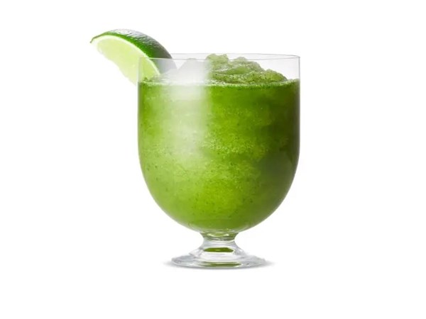 Frozen basil-mint caipirinha