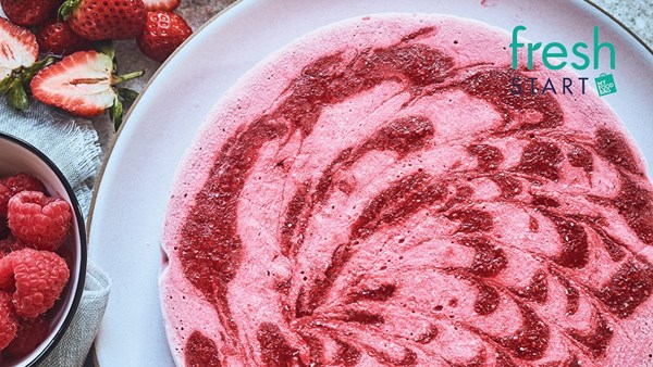 Frozen berry ripple cake