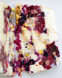 Frozen blackberry parfait