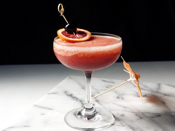 Frozen blood and sand cocktail