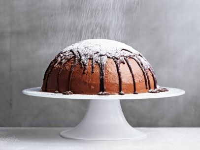 Frozen chocolate mousse with orange liqueur
