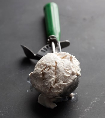 Frozen coconut yogurt with cinnamon
