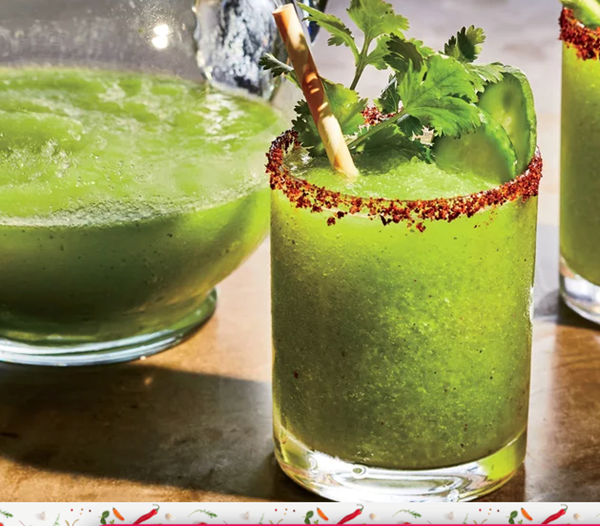 Frozen cucumber margaritas with chili-sumac salt