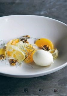 Frozen curd, mandarin and fennel