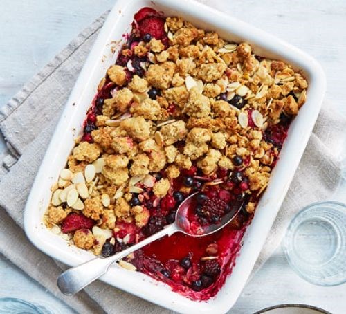 Frozen fruit crumble