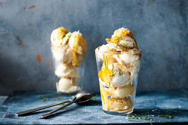 Frozen honey mousse with lime and sea salt
