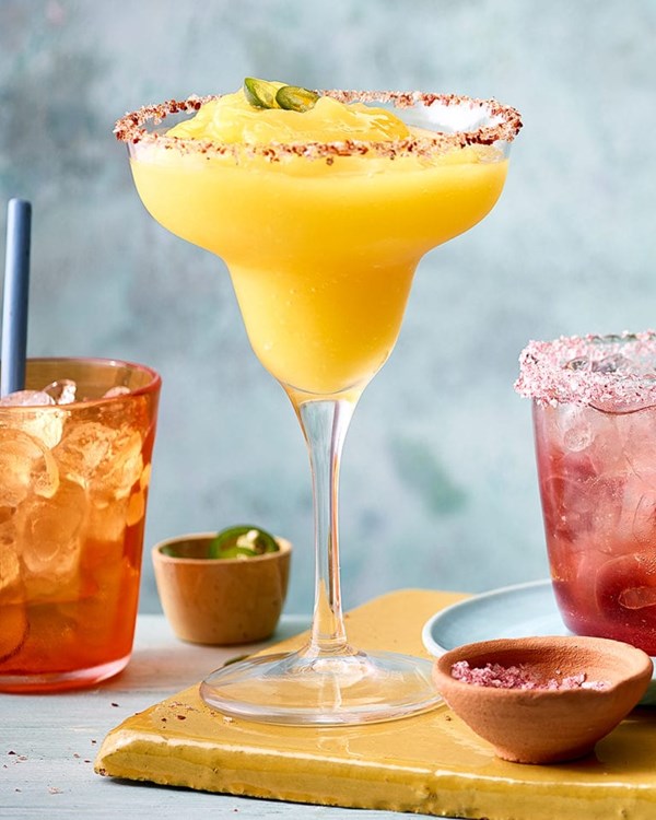 Frozen mango margarita with jalapeño tequila 