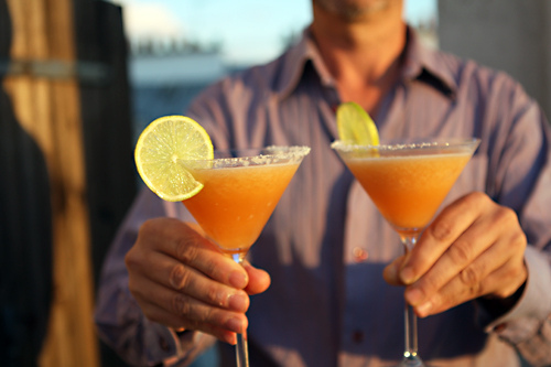 Frozen melon margaritas