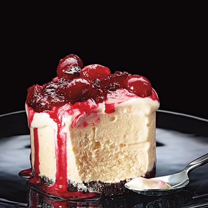 Frozen orange tortes with cranberry compote