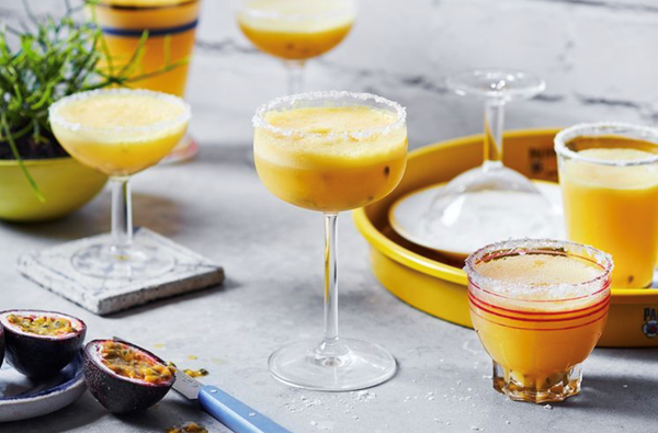 Frozen passion-pine margaritas