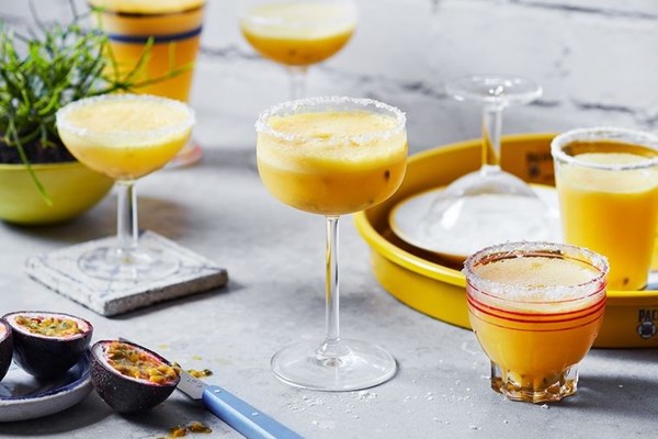 Frozen passion-pine margaritas [Evan White]