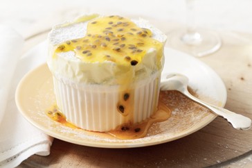 Frozen passionfruit soufflés