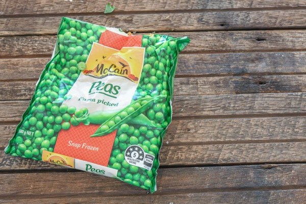 Frozen peas - kettle method 