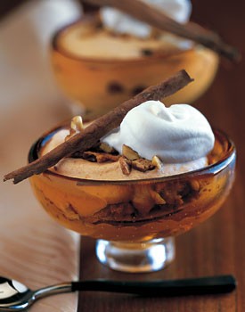 Frozen pumpkin mousse with walnut-toffee crunch