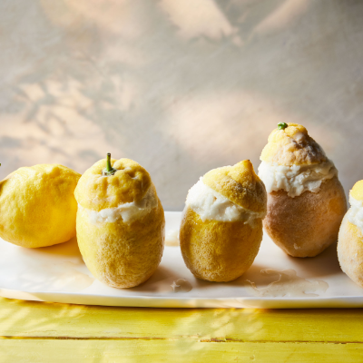 Frozen sorbet lemons
