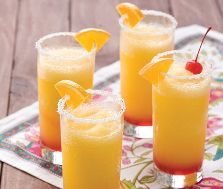 Frozen sunrise margaritas