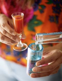 Frozen watermelon mezcal juice