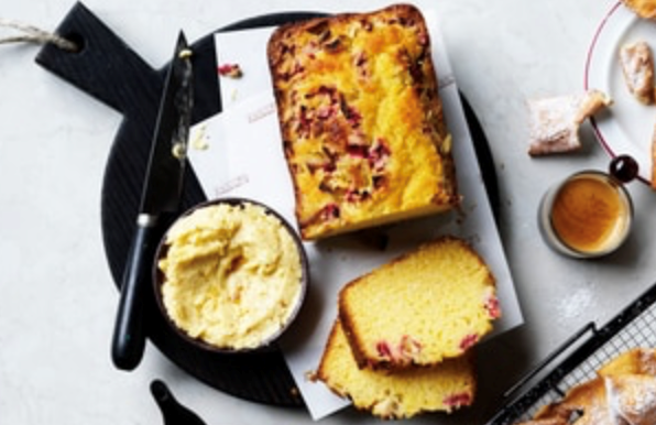 Fruit and corn loaf with whipped maple butter