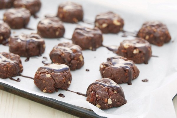 Fruit and nut caramel chocolate balls