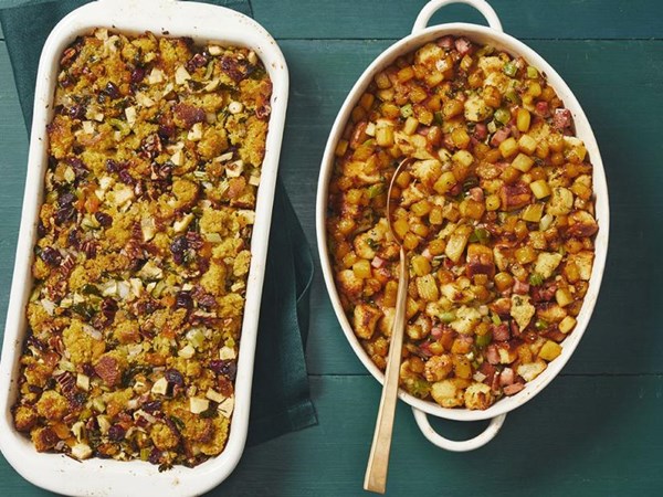 Fruit-and-nut cornbread stuffing