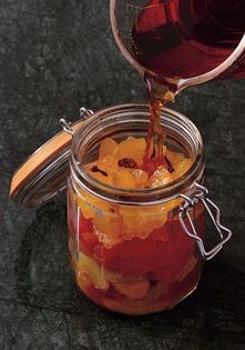 Fruit in alcohol syrup