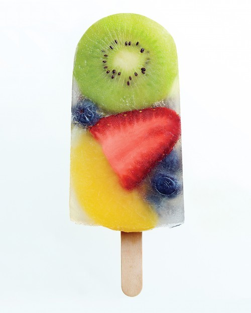 Fruit salad ice pops