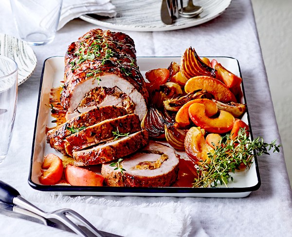 Fruit-stuffed pork roast