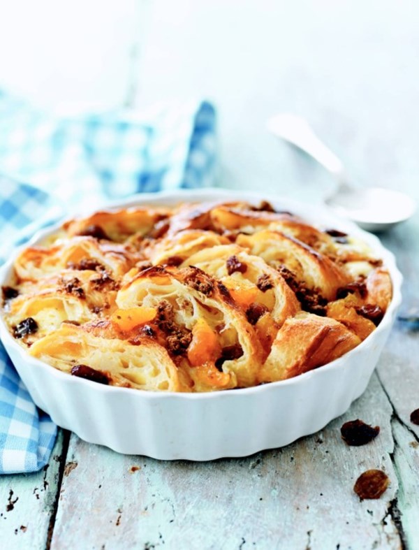 Fruity croissant pudding