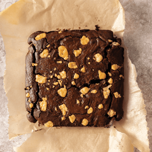 Fudge brownies with clothbound cheddar