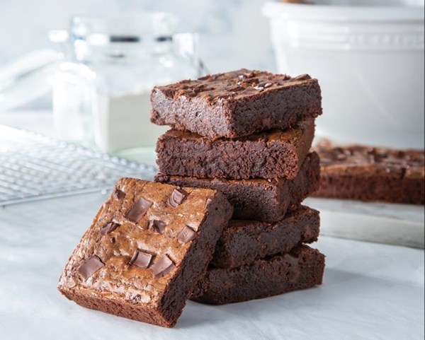 Fudgy double-chocolate brownies