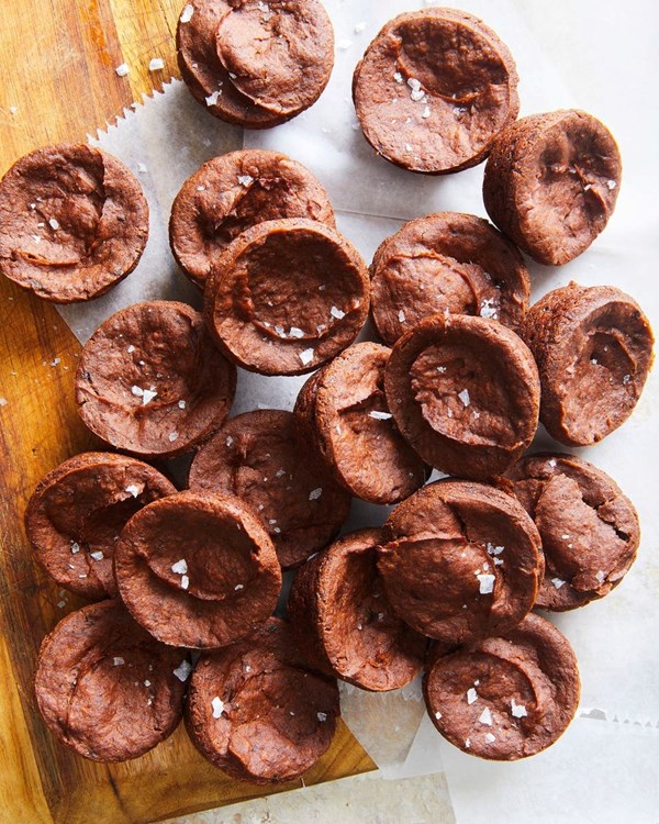 Fudgy two-bite brownies