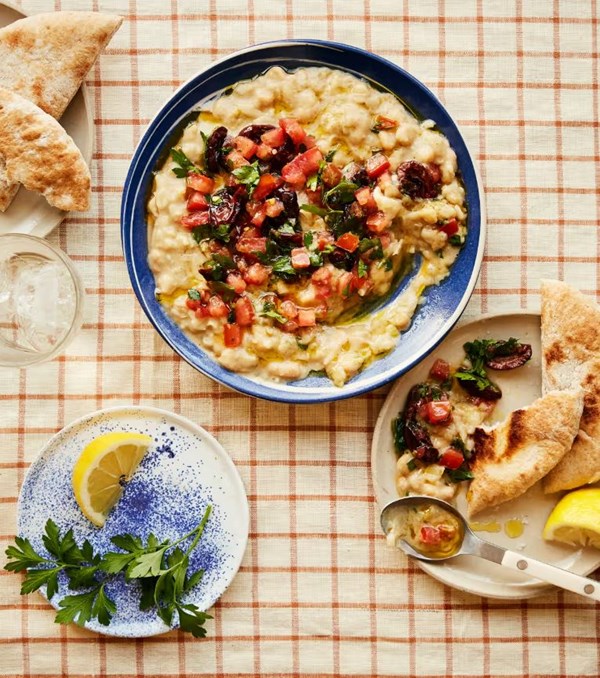 Ful medames with charred olives