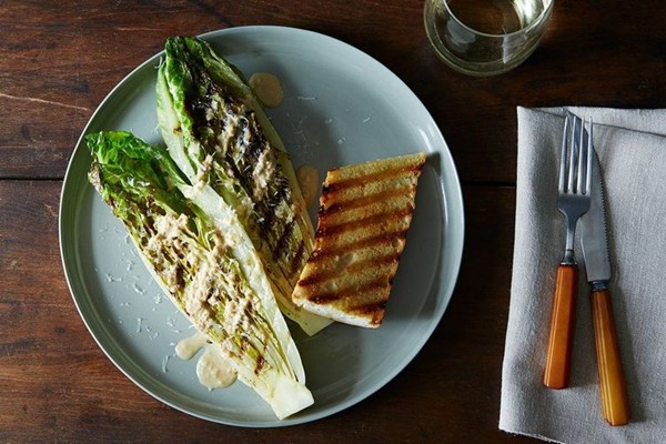 Fully grilled Caesar salad