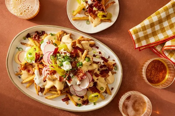 Fully loaded cheese fries with ranch seasoning 