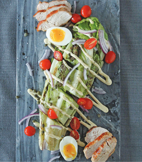 Fully loaded grilled Caesar salad