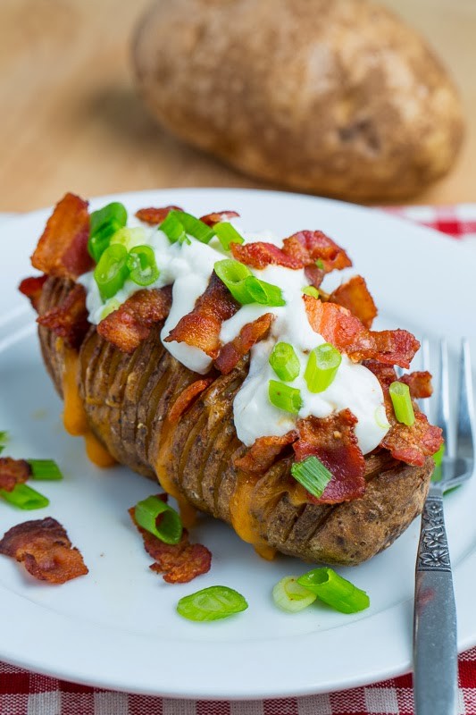 Fully loaded Hasselback potatoes