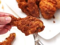 Fully loaded Mexican fried chicken with green chili–corn waffles