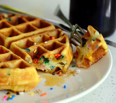 Funfetti Belgian waffles