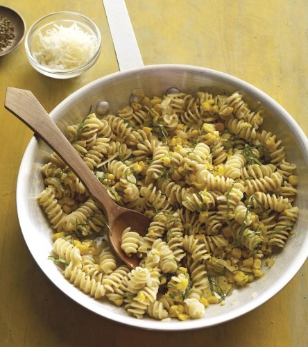 Fusilli with corn sauce