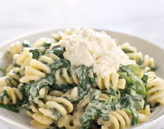 Fusilli with ricotta and spinach