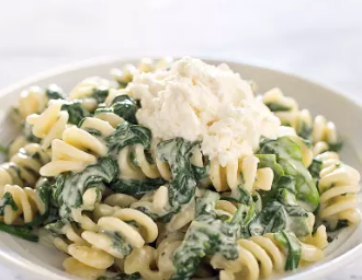 Fusilli with ricotta and spinach